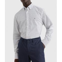 CHEMISE STANDARD EN POPELINE À MICRO-MOTIF